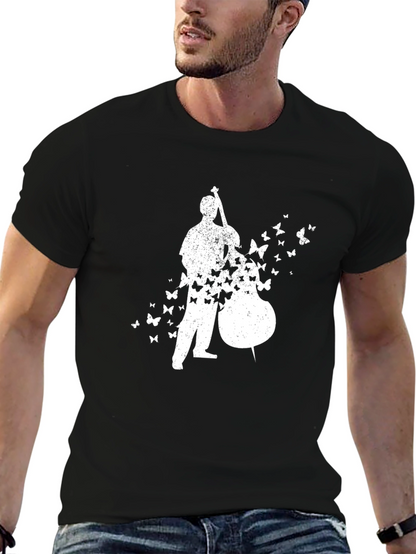 Bass Player Butterfly T-Shirt - Black