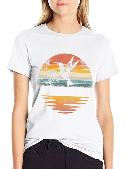 Hummingbird Sunset Graphic Tee - Nature Inspired Design