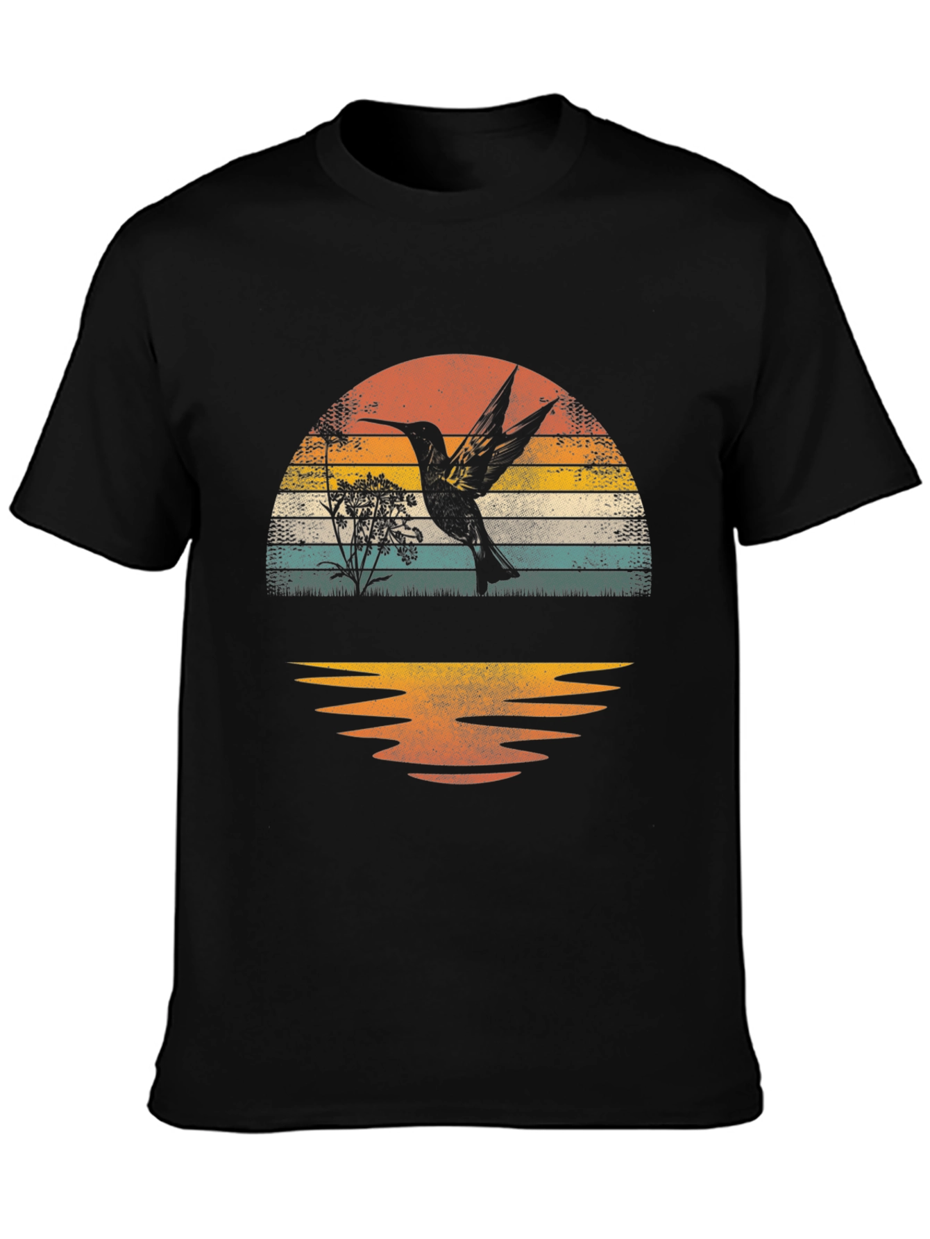 Hummingbird Sunset Graphic Tee - Nature Inspired Design