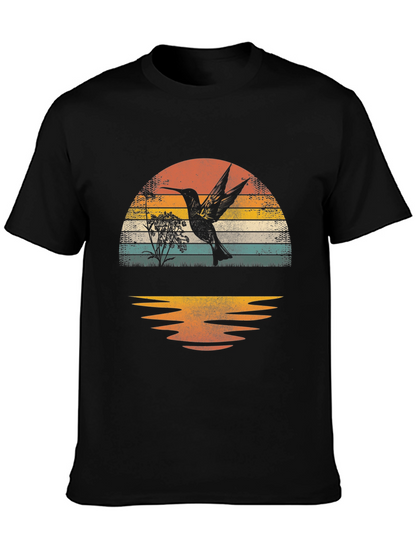 Hummingbird Sunset Graphic Tee - Nature Inspired Design