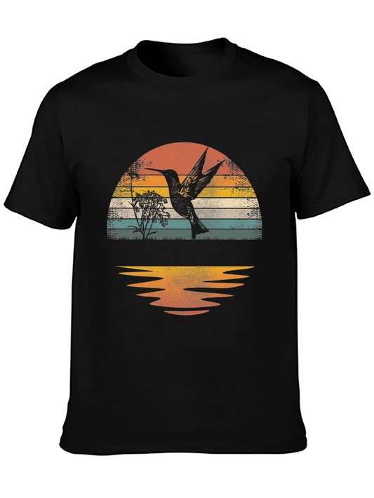 Hummingbird Sunset Graphic Tee - Nature Inspired Design