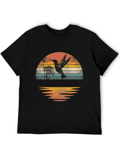 Hummingbird Sunset Graphic Tee - Nature Inspired Design
