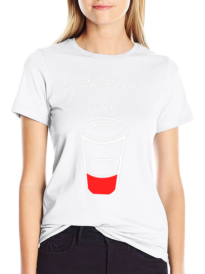 Low Battery Coffee T-Shirt - Funny Graphic Tee