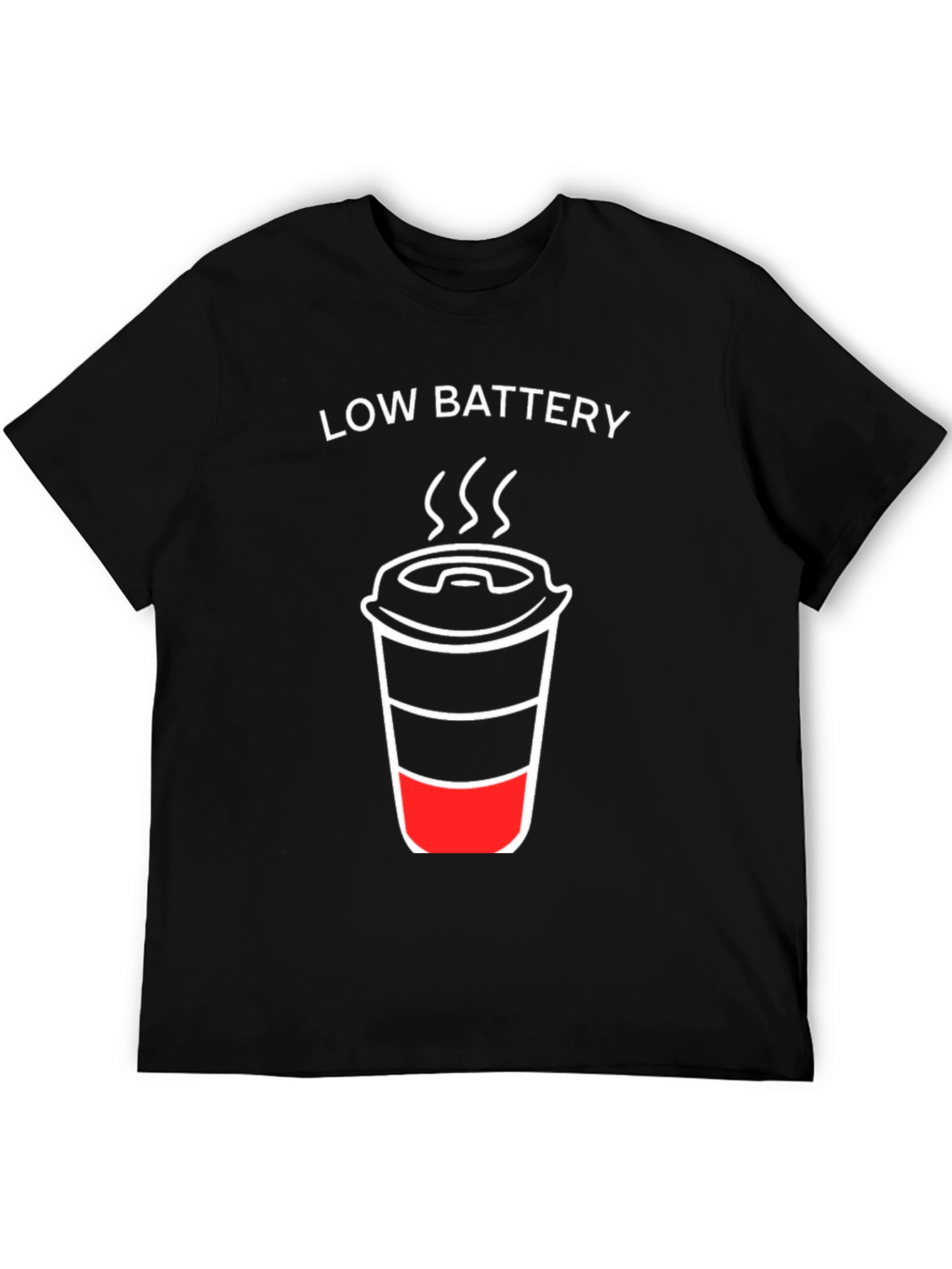 Low Battery Coffee T-Shirt - Funny Graphic Tee