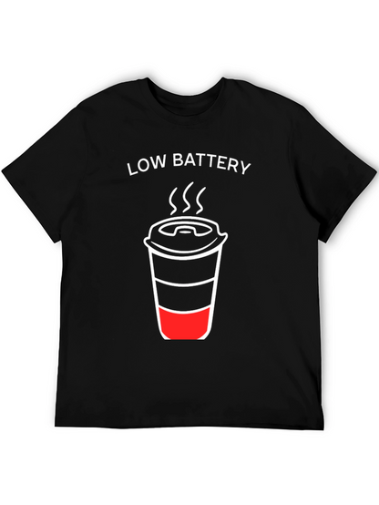 Low Battery Coffee T-Shirt - Funny Graphic Tee