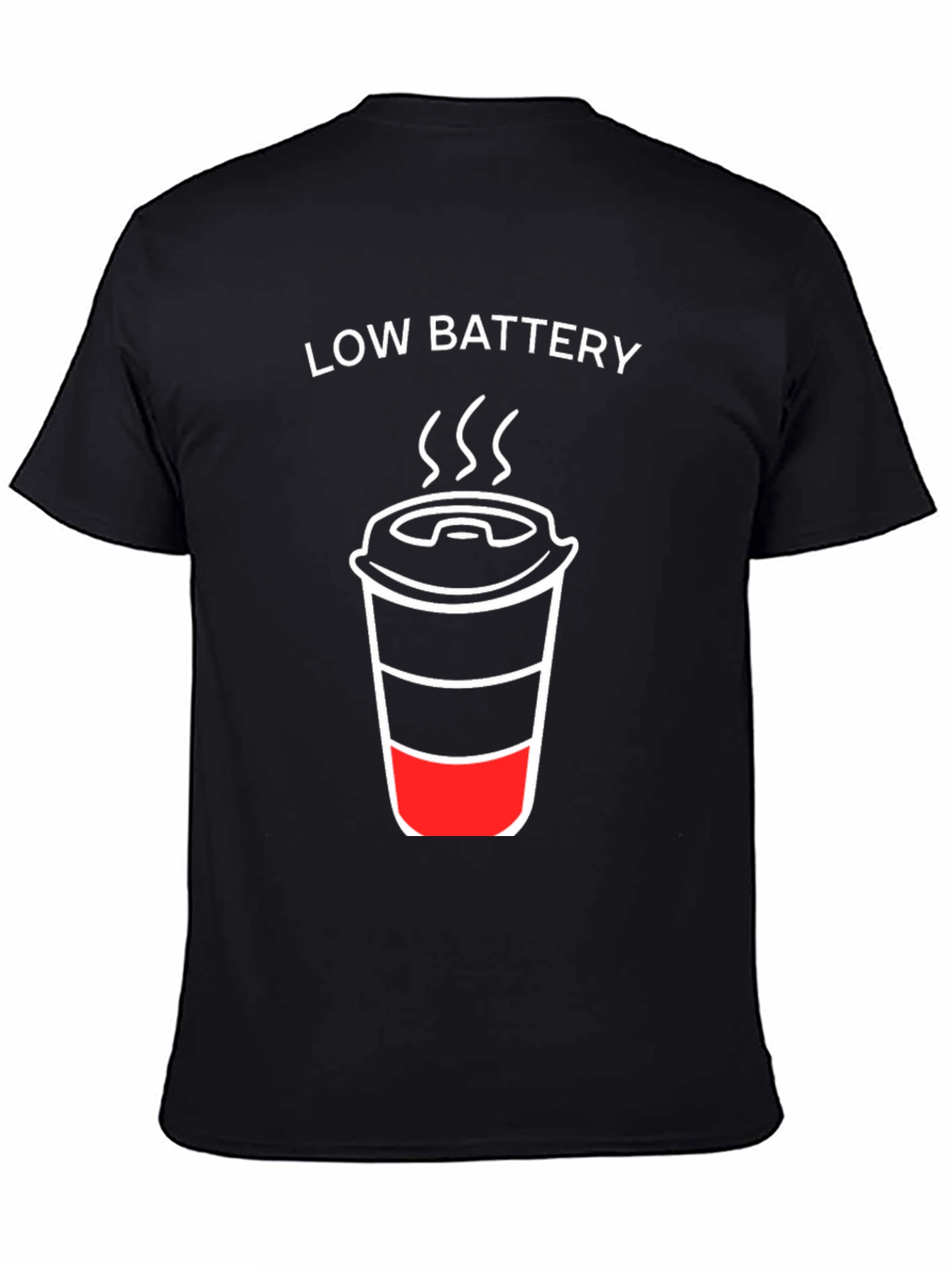 Low Battery Coffee T-Shirt - Funny Graphic Tee