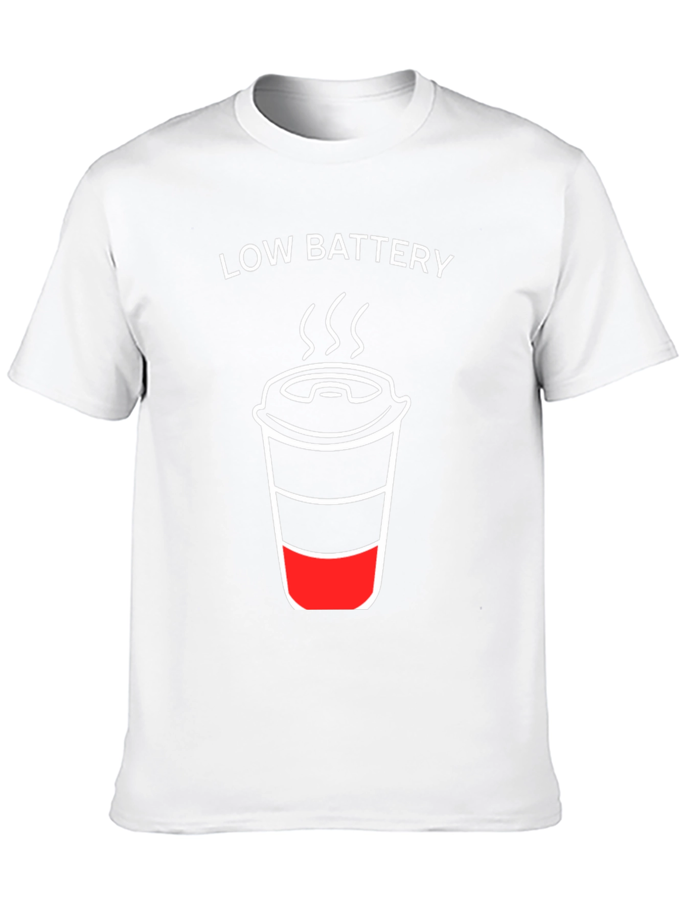 Low Battery Coffee T-Shirt - Funny Graphic Tee