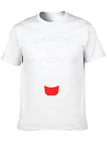 Low Battery Coffee T-Shirt - Funny Graphic Tee