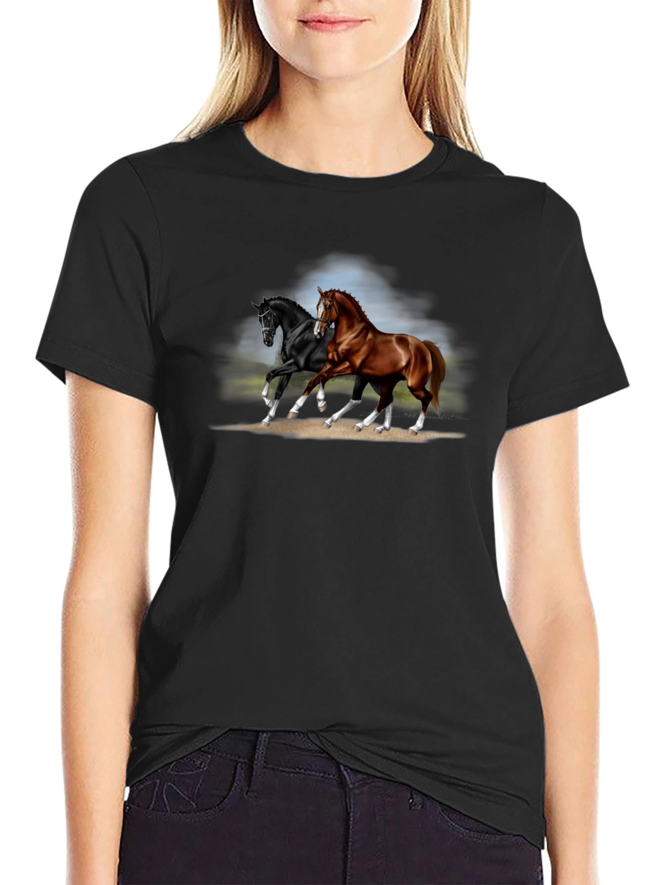 Black Horse Graphic T-Shirt
