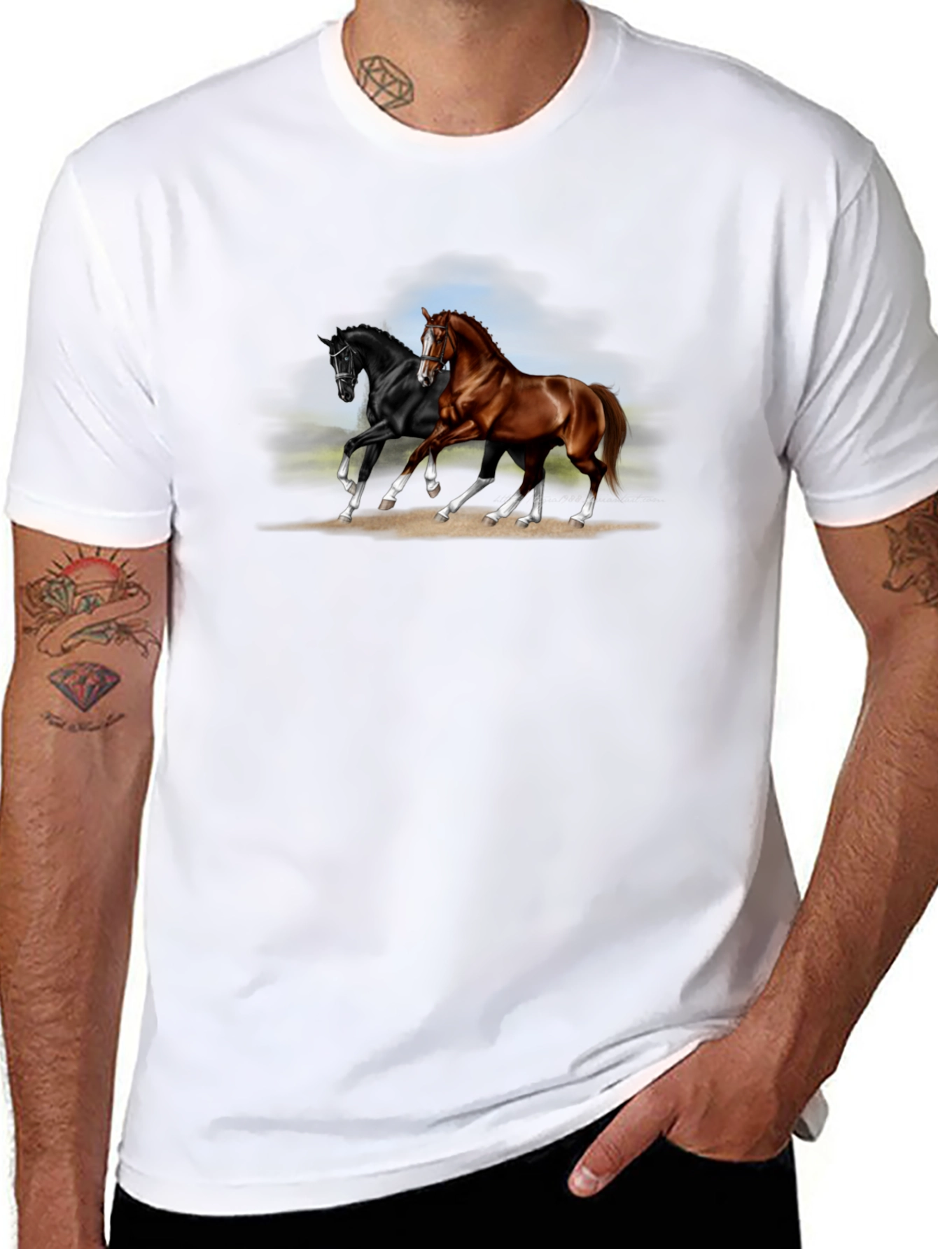 Black Horse Graphic T-Shirt