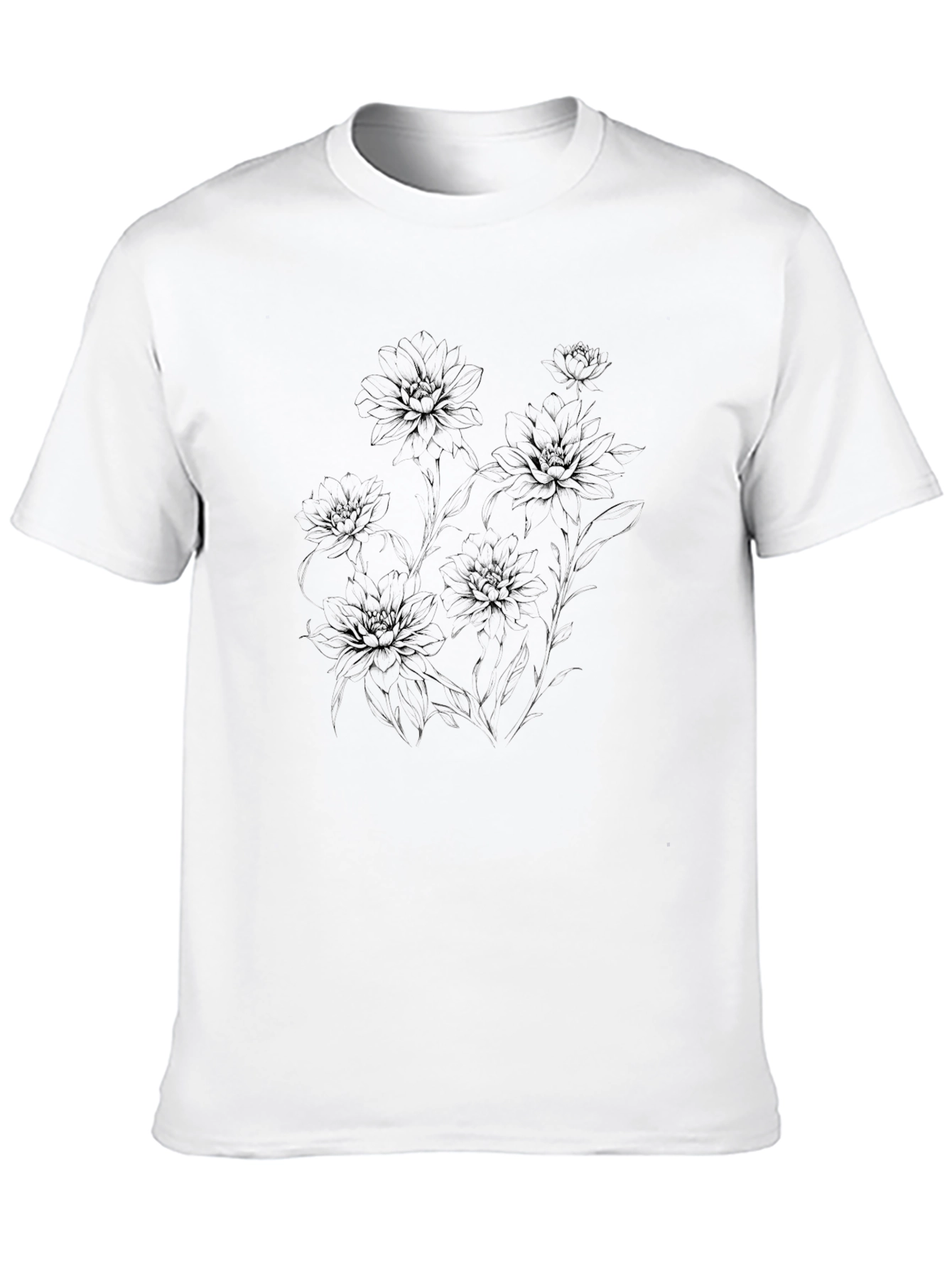 Black Floral Graphic T-Shirt for Men