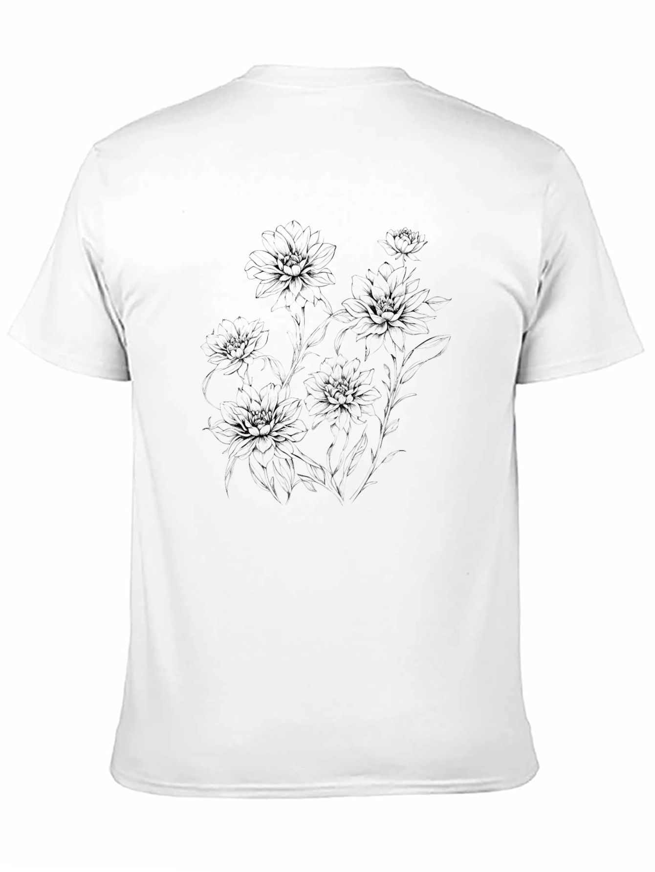 Black Floral Graphic T-Shirt for Men