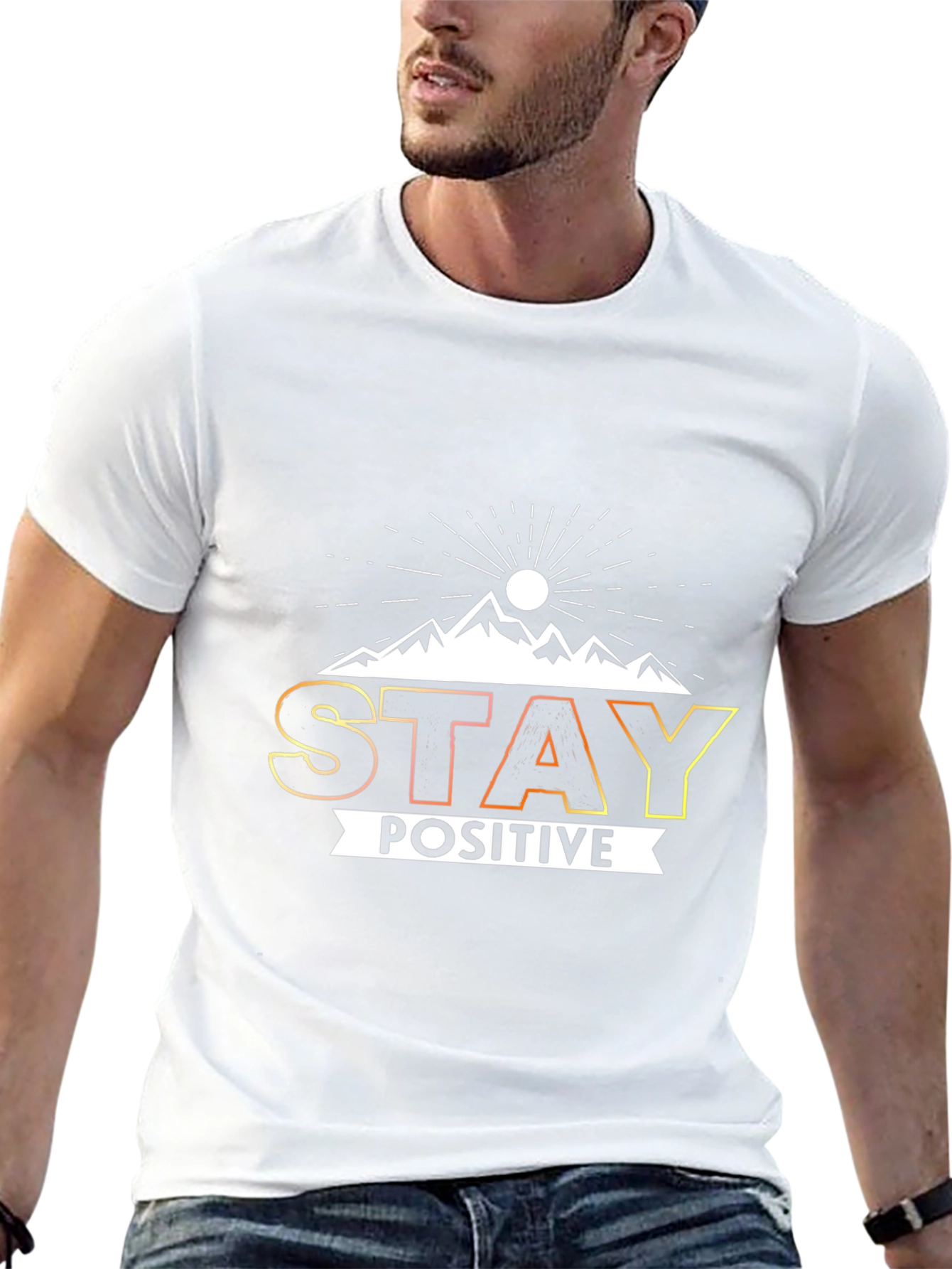 Stay Positive Graphic Tee - Mens Black T-Shirt