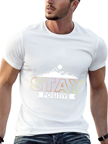 Stay Positive Graphic Tee - Mens Black T-Shirt