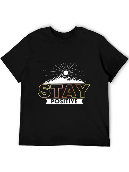 Stay Positive Graphic Tee - Mens Black T-Shirt