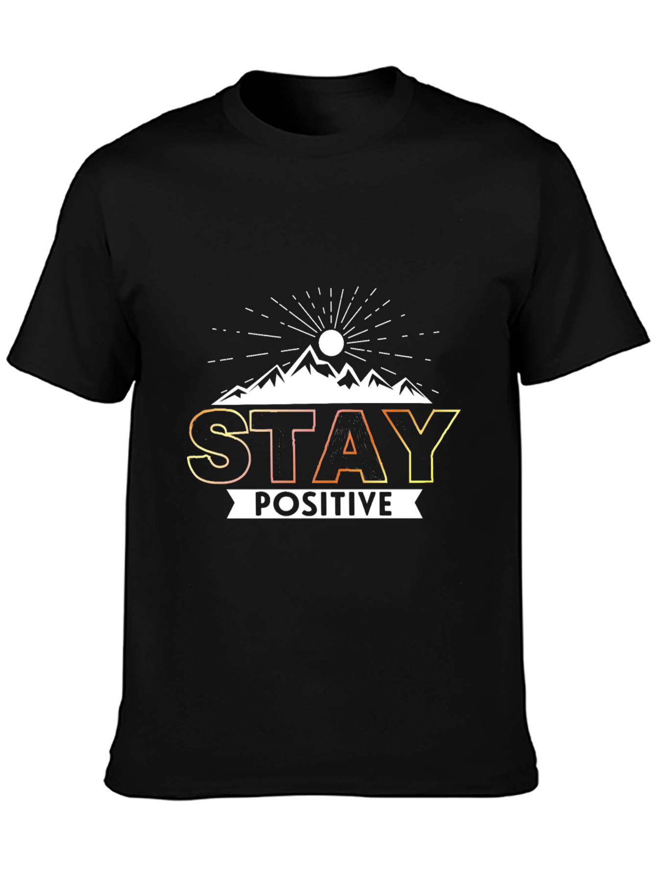 Stay Positive Graphic Tee - Mens Black T-Shirt