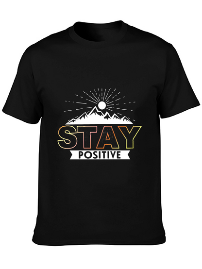 Stay Positive Graphic Tee - Mens Black T-Shirt