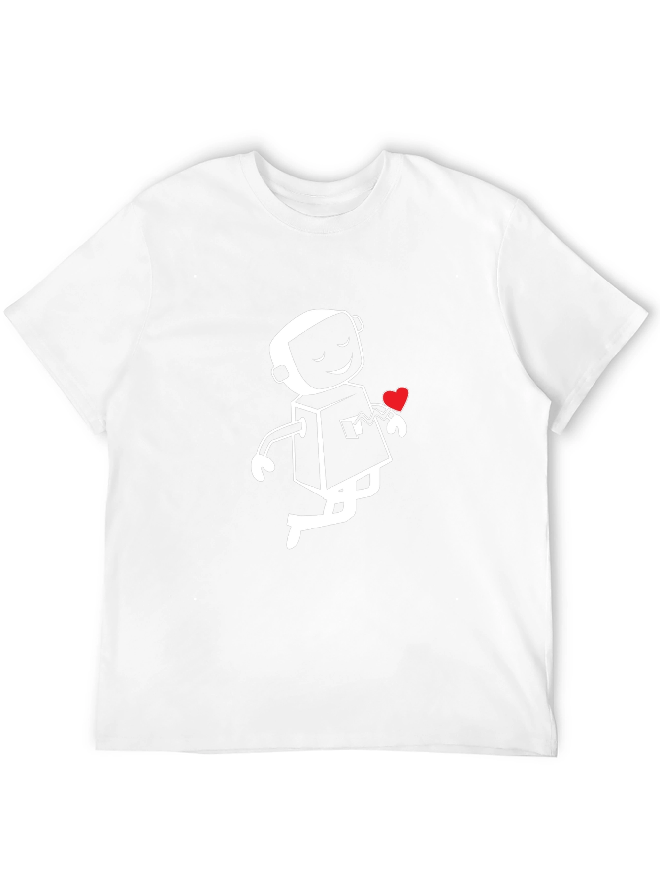 Heart Robot Graphic T-Shirt - Black