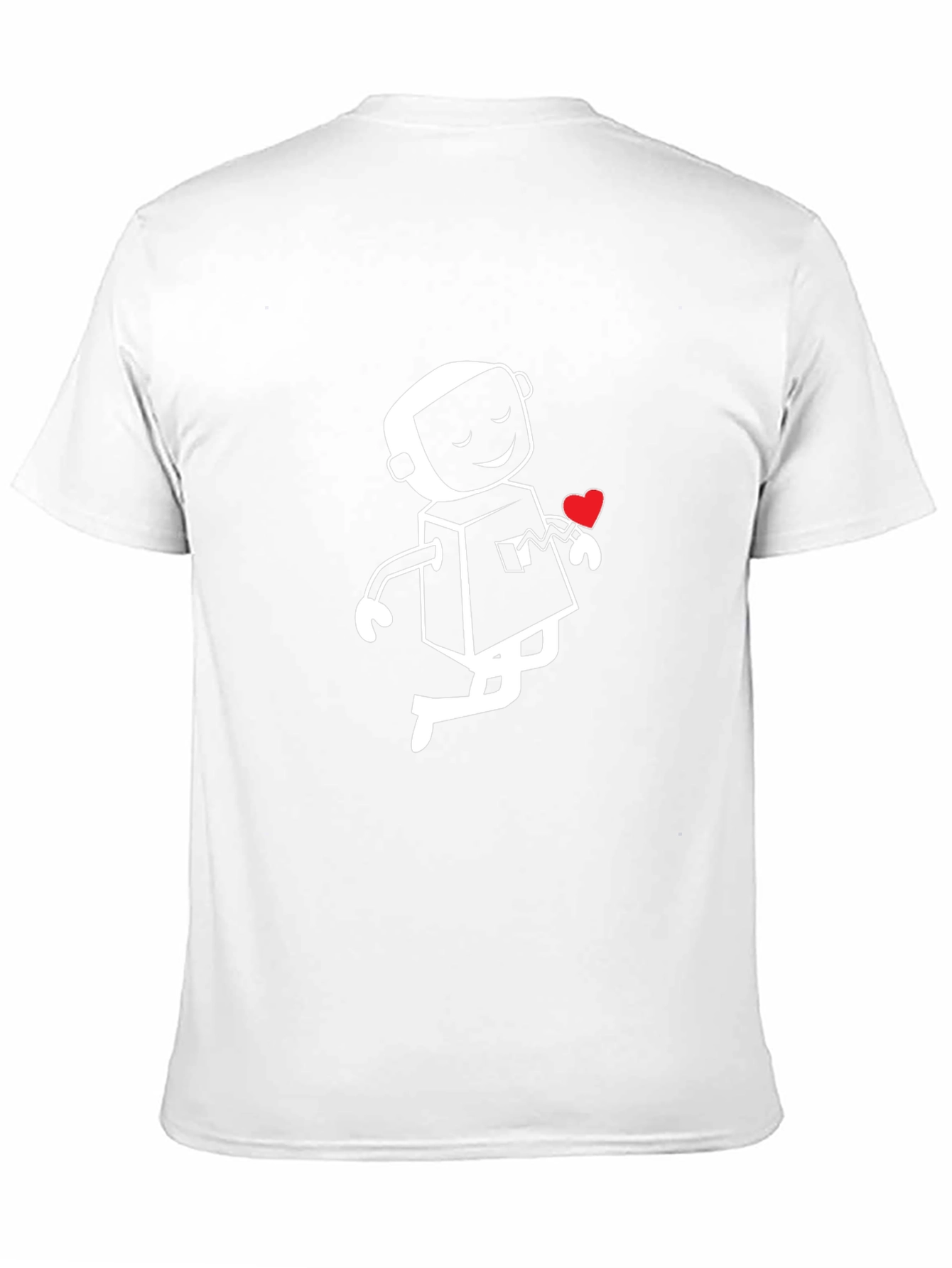 Heart Robot Graphic T-Shirt - Black