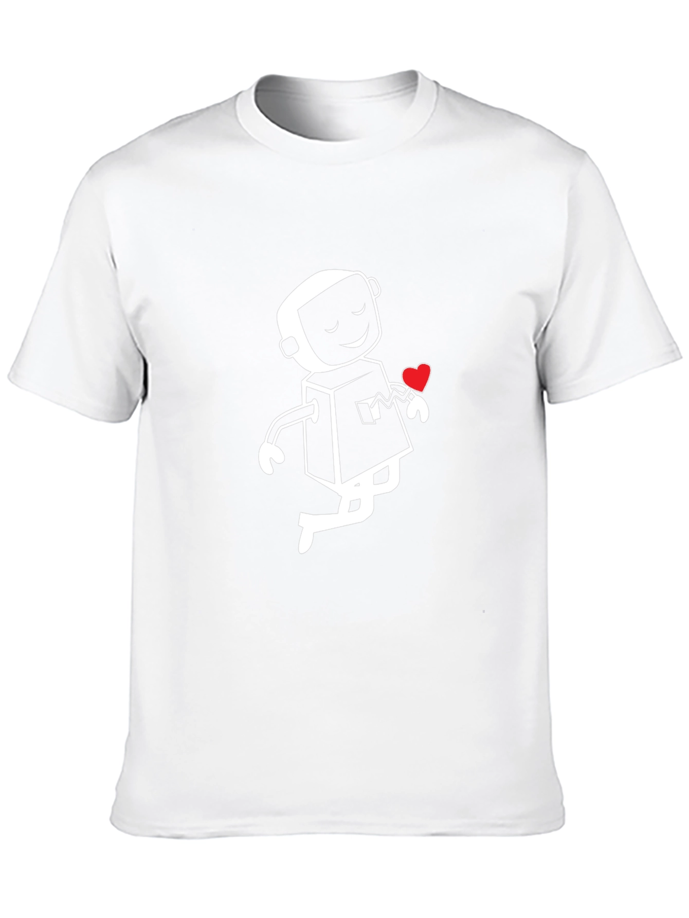 Heart Robot Graphic T-Shirt - Black