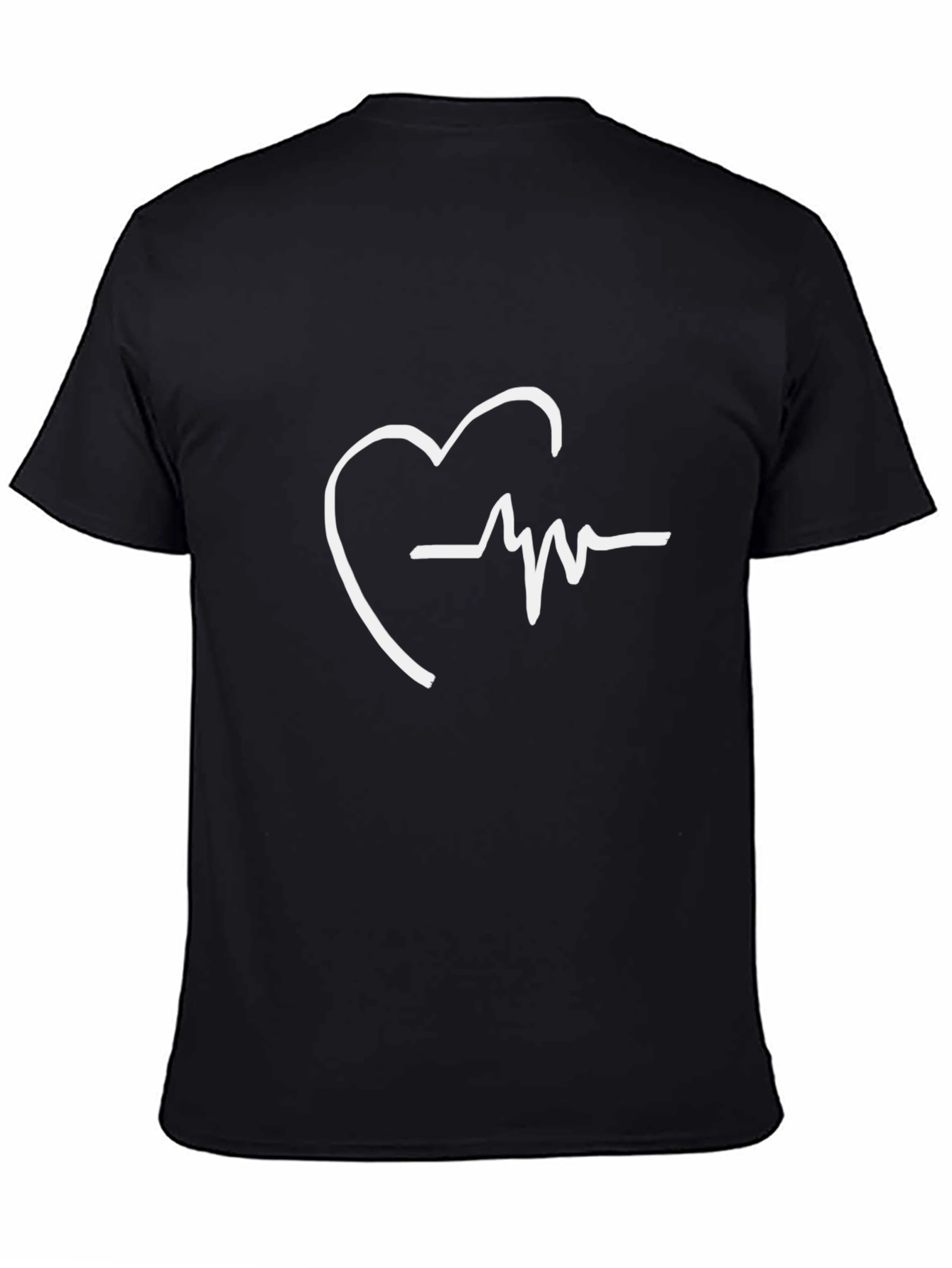 Heartbeat Graphic Tee - Stylish Black T-Shirt