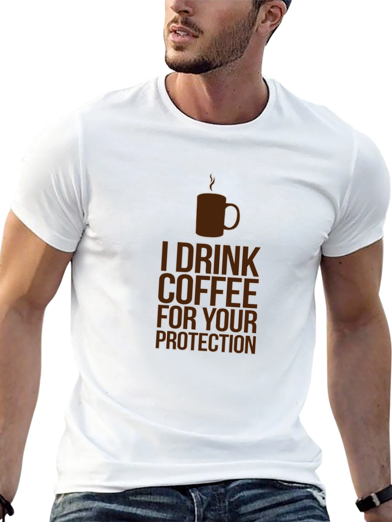 Coffee Protection Tee - Funny Graphic T-Shirt