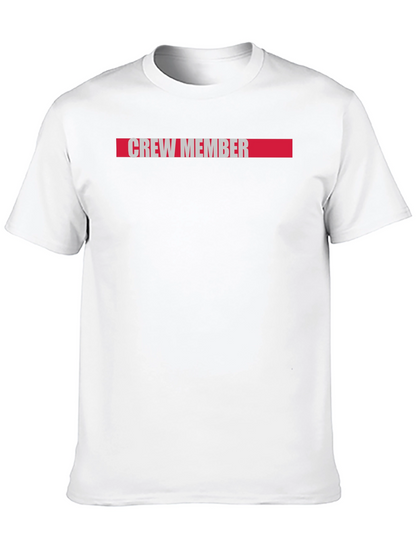 Crew Member Graphic Tee - Black Cotton Casual T-Shirt