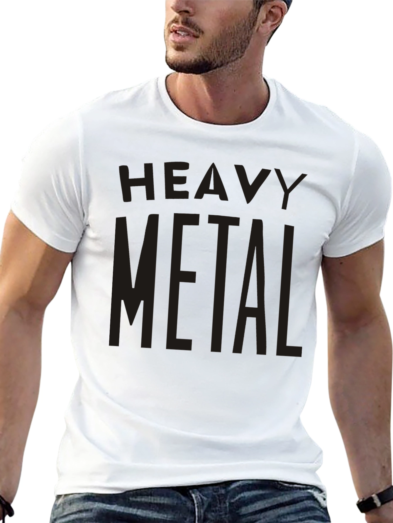 Heavy Metal Graphic Print Crew Neck T-Shirt