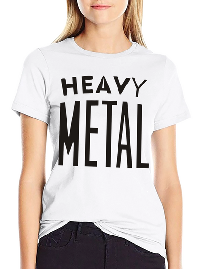 Heavy Metal Graphic Print Crew Neck T-Shirt