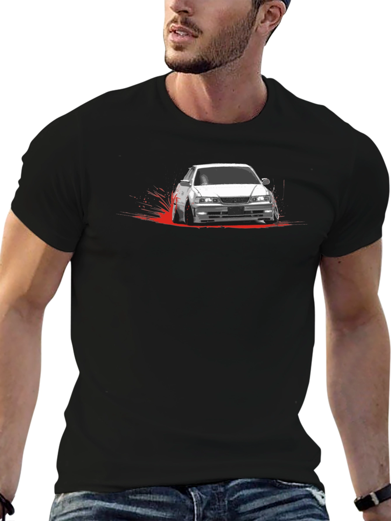 JDM Car Drift T-Shirt -  Mens Black Graphic Tee