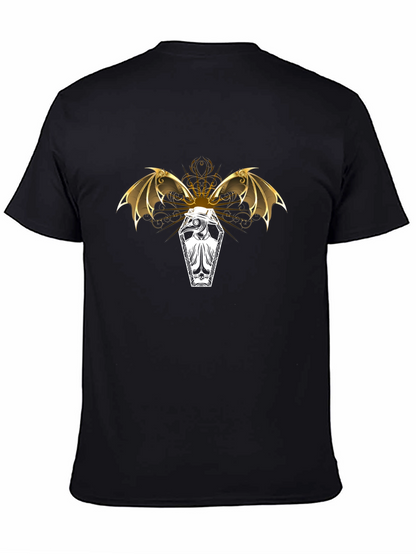 Coffin & Bat Wings Graphic Tee - Black