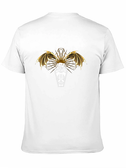 Coffin & Bat Wings Graphic Tee - Black
