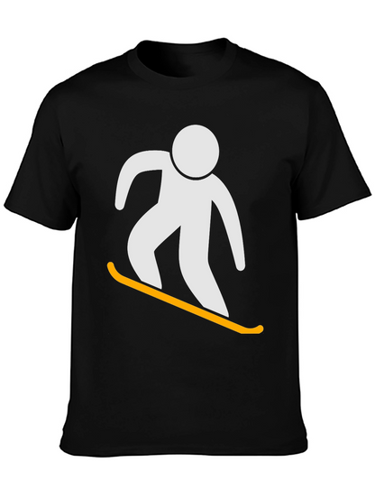 Snowboarder Graphic Tee - Black Cotton T-Shirt