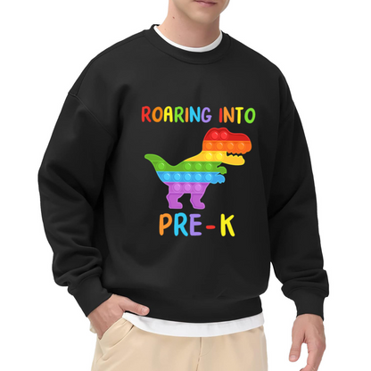 Rainbow T-Rex Pre-K Crewneck Sweatshirt - Funny Dinosaur Teacher Gift Pullover