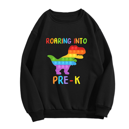 Rainbow T-Rex Pre-K Crewneck Sweatshirt - Funny Dinosaur Teacher Gift Pullover