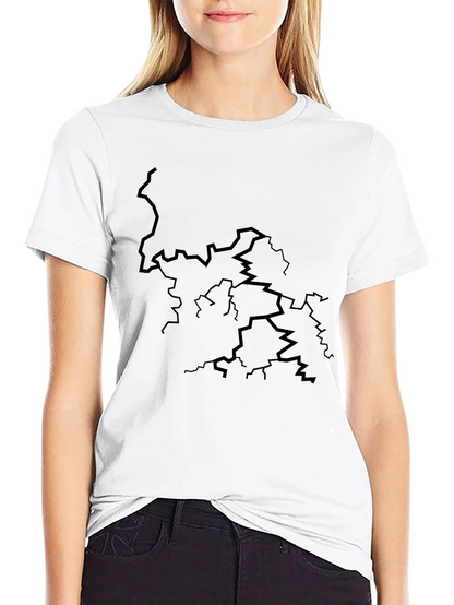 Cracked Design Black T-Shirt