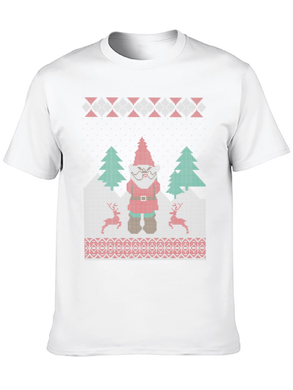 Funny Ugly Christmas Gnome Knitted Style T-Shirt