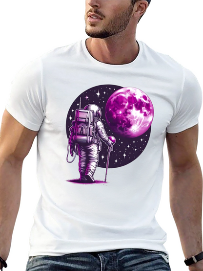 Astronaut Moon Graphic T-Shirt - Black