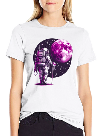 Astronaut Moon Graphic T-Shirt - Black