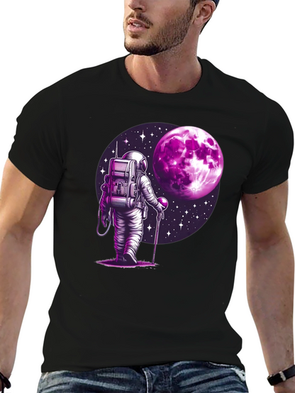 Astronaut Moon Graphic T-Shirt - Black
