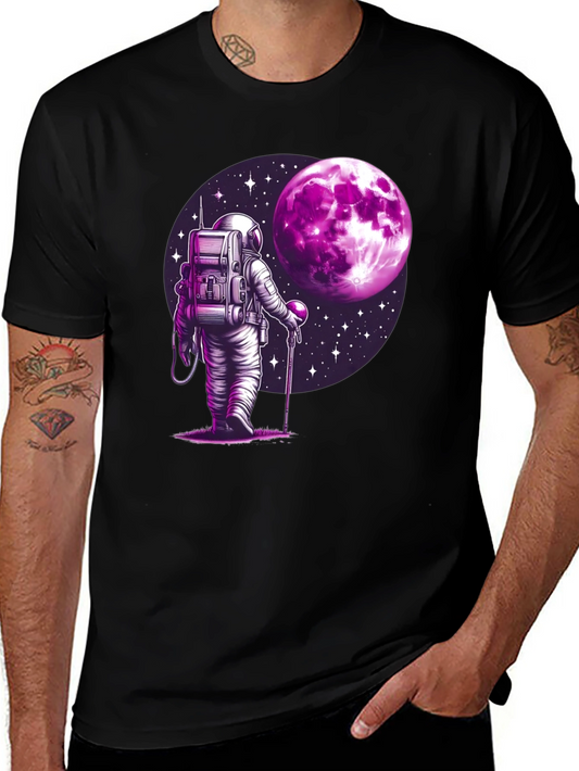 Astronaut Moon Graphic T-Shirt - Black