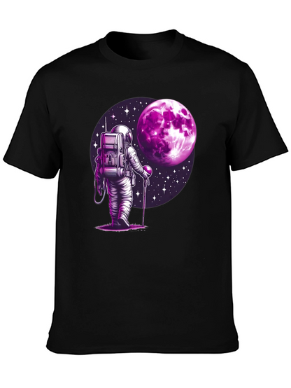 Astronaut Moon Graphic T-Shirt - Black