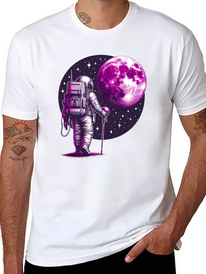 Astronaut Moon Graphic T-Shirt - Black