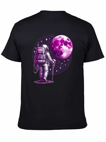Astronaut Moon Graphic T-Shirt - Black