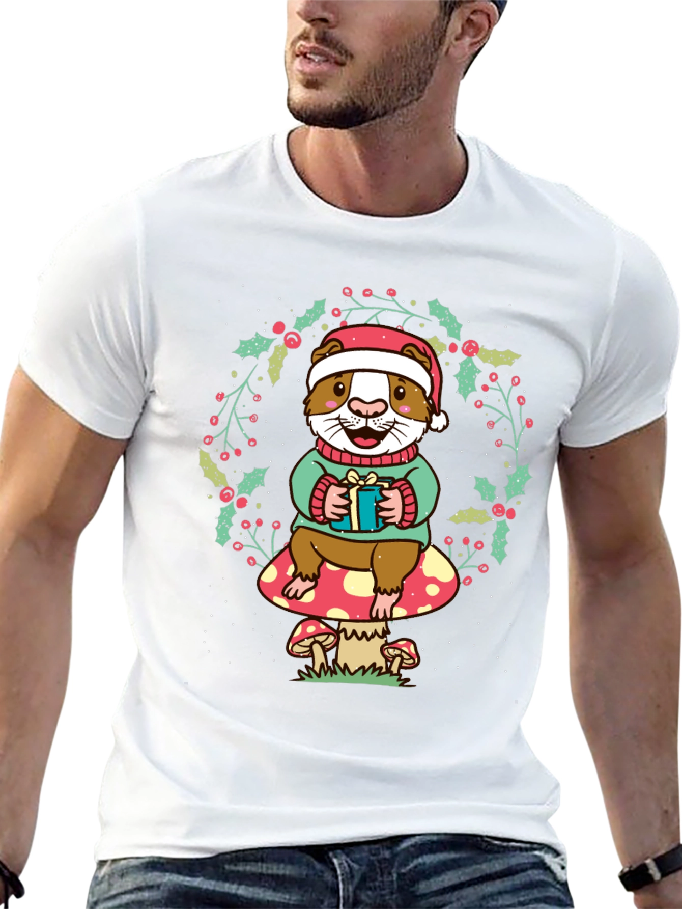 Festive Guinea Pig Christmas T-Shirt