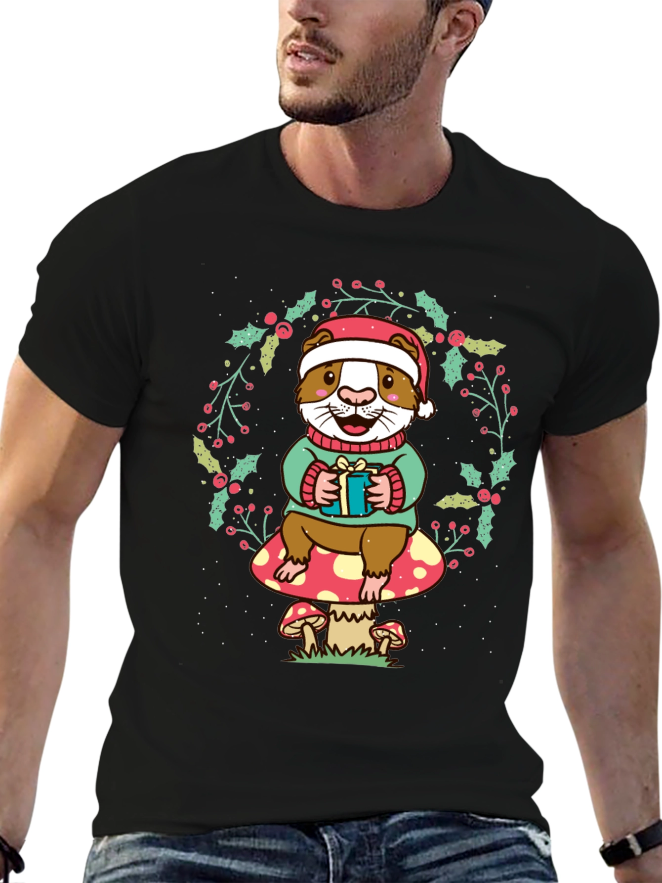 Festive Guinea Pig Christmas T-Shirt