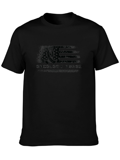 Oncology Nurse American Flag T-Shirt