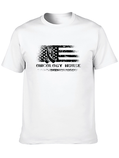 Oncology Nurse American Flag T-Shirt