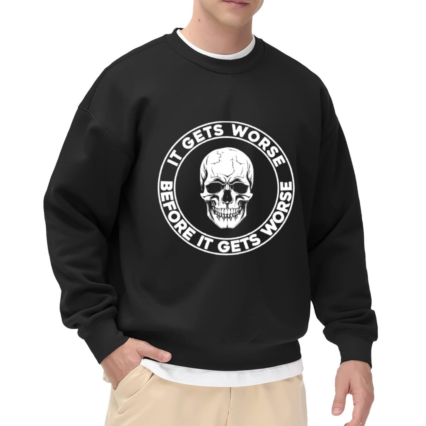Gothic Skull Humor Statement Sweatshirt