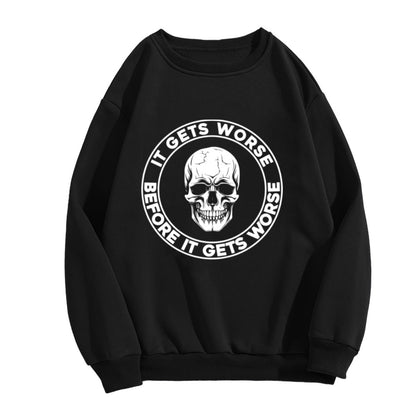 Gothic Skull Humor Statement Sweatshirt